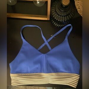 Blue and Tan Striped Women's Bralette